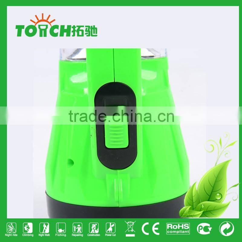 Multifunctional LED Plastic Solar Rechargeable Flashlight Lamp With Charger Plastic Camping Light Lamps