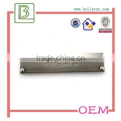 high gloss metal custom handbag logo labels