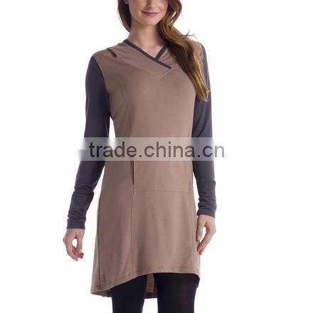 2015 cozy modal fat size hoodie dress mature women wearing