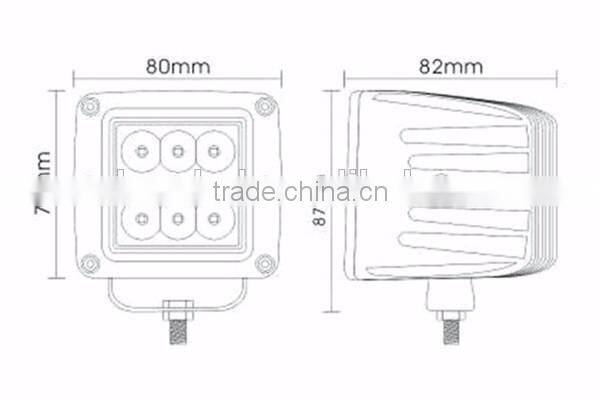 Off road Headlight 18w LED work light headlight Lamp SUV Spot Driving Fog Light for Boat off rod cars