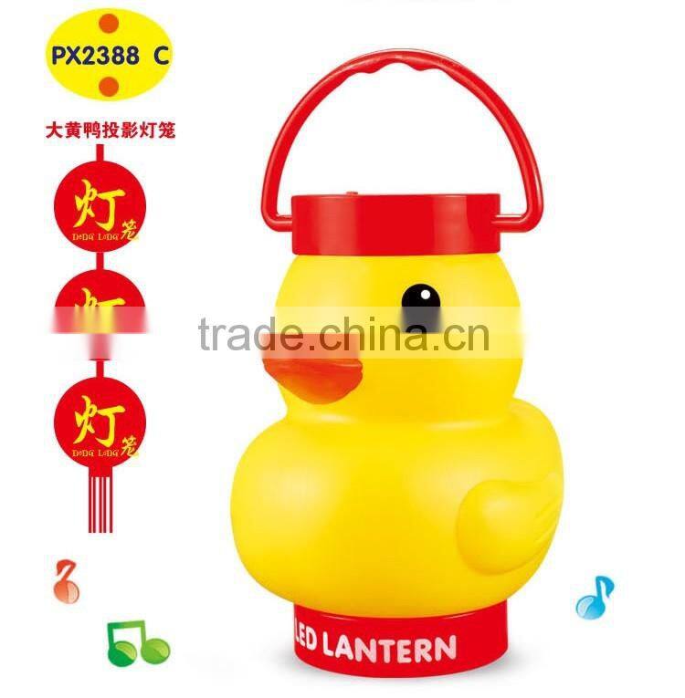 2016 new item funny cartoon projection toy lantern for children with music and 7 colors flashing light