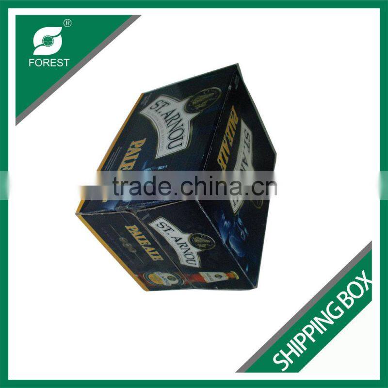 COLOR PRINTED WINE BOTTLE CARDBOARD WHOLESALE SHIPPING BOXES 24 BOTTLES BEER SHIPPING BOX WITH DIVIDERS