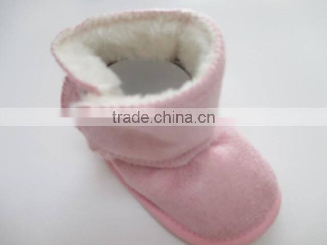 USA basic faux suede upper, fur lining Baby boot warm infant shoe
