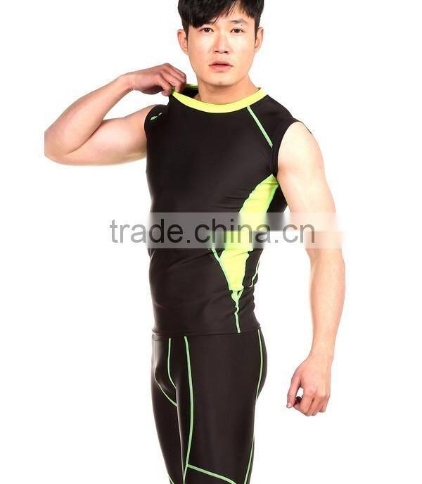 Gym Sport Cycling Tights Shirts & Shorts Men Male Compression