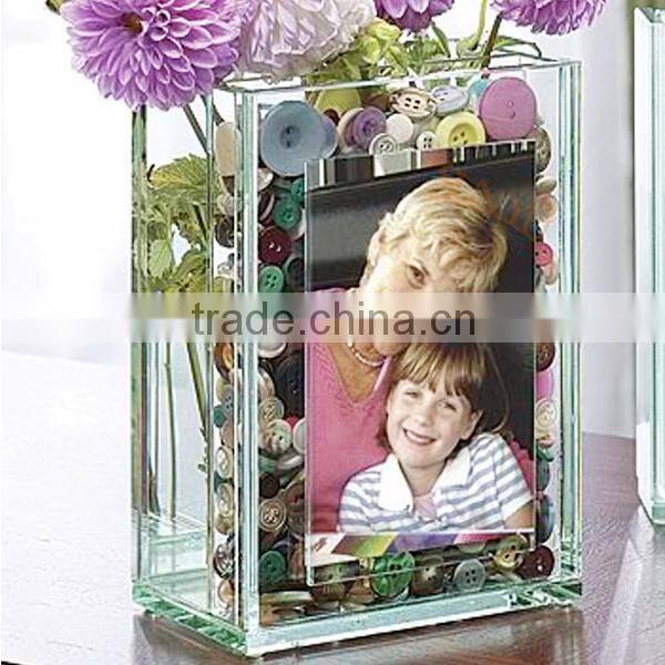 high quality acrylic love shape photo frame fridge magnet