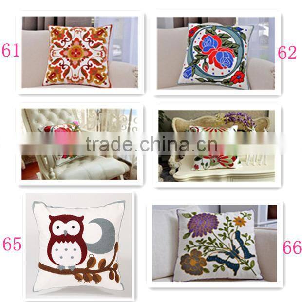 wholesale towel embroidered 100%cotton canvas cushion covers,handmade covers, ready for sell