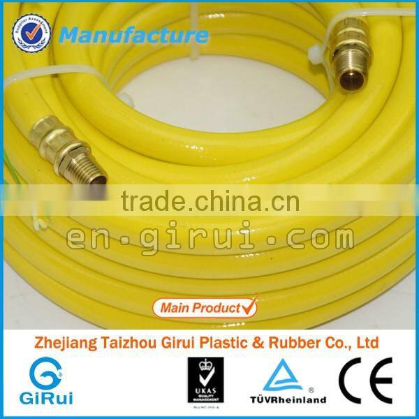 1/4" pvc rubber air hose with 1/4 BSP brass swivel fittings
