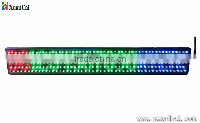 programmble moving led sign, P6-16x128dot RGB full color two/double line led sign with wireless SMS and PC USB control