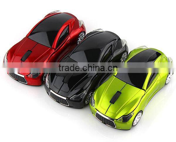 mini wireless car mouse with blue headlight