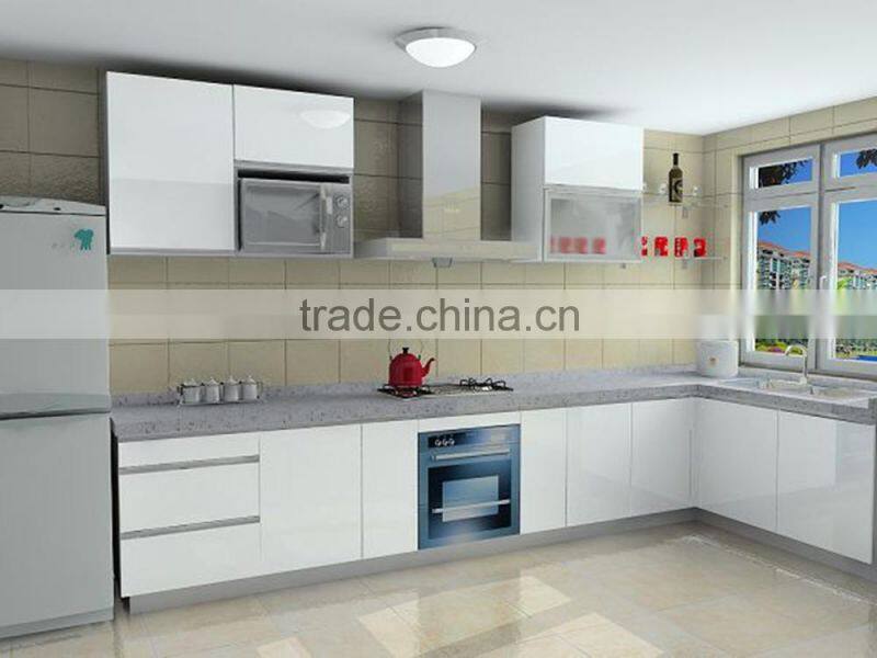 prefabricated/lastest/colour/ cheapest MDF faced in PVC membrane kitchen cabinets