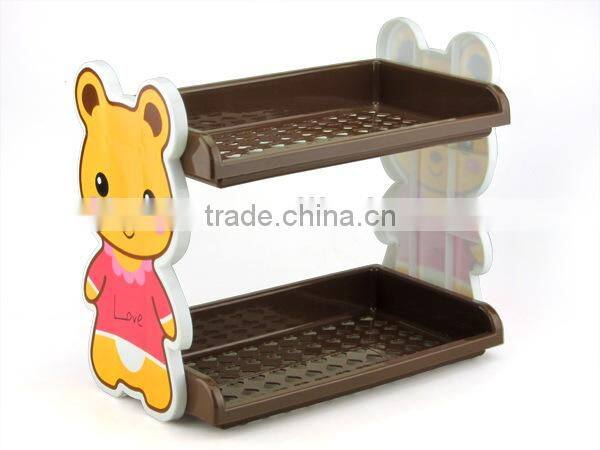 double layers detachable plastic rack/3 Layers combined shelf/DIY cartoon shelf/Bathroom shelf/Office shelf/Kitchen storage ra