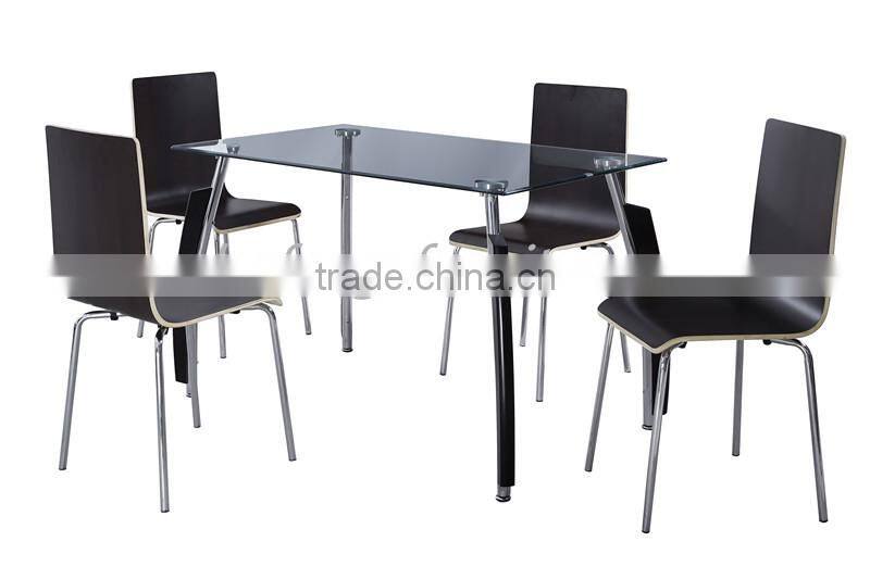 1+4 wooden&glass material dining table set