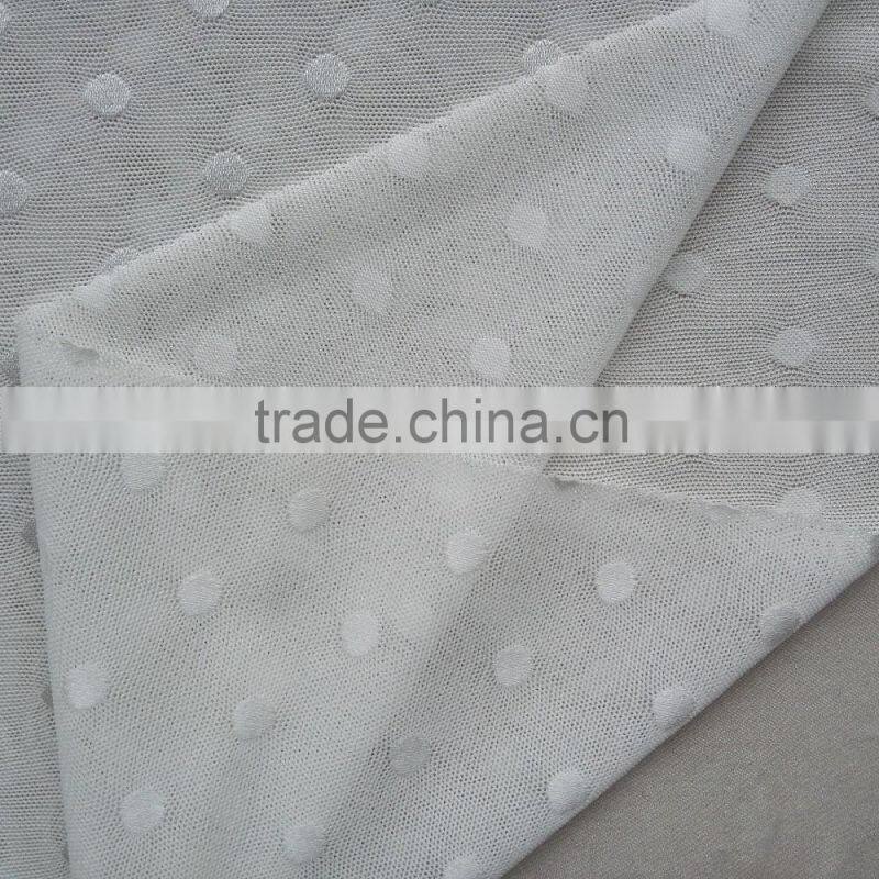 New design fabric nylon elastane 1cm diameter dots jacquard knit fabric for bras