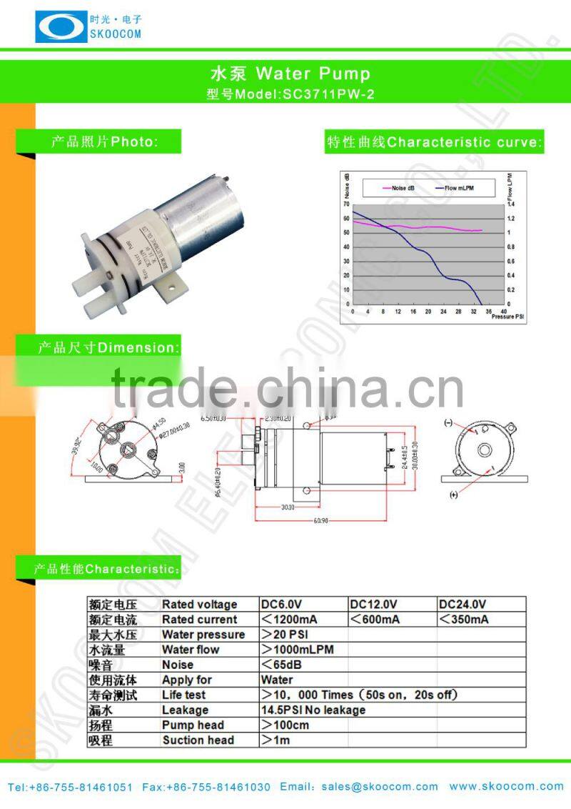 dc mini water pump ,hot water pump