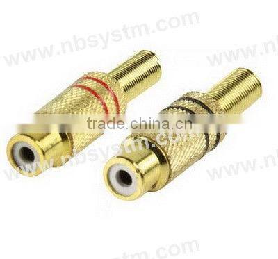 RCA plug metal with spring Gold I.D 6mm