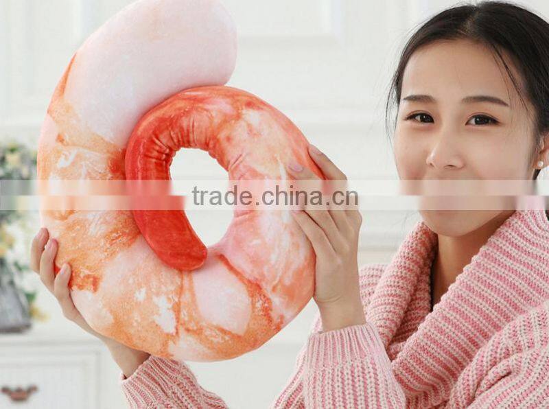 creative simulation shrimp pepper eggplant and U shape croissant imitated plush stuffed sleeping neck pillow cushion toy