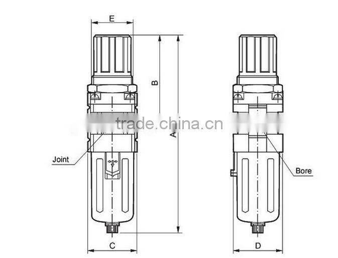 1/4'' SMC FILTER REGULATOR AW2000 WITH GAUGE 0-10 KFG/CM2 AW2000-02