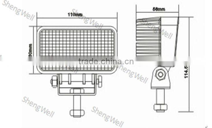 18W 9--32V Rectangle LED working light 3.5" IP67 factory directly Epistar led work light led clamp work light