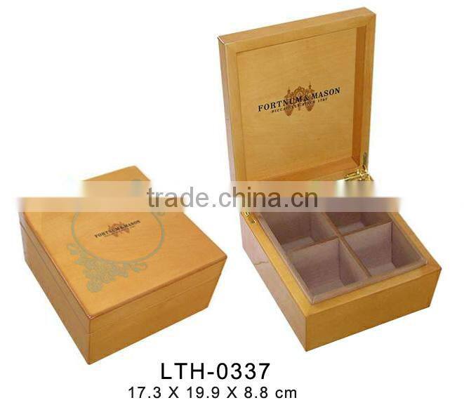 Handmade wooden tea bags box packing storage box for sale