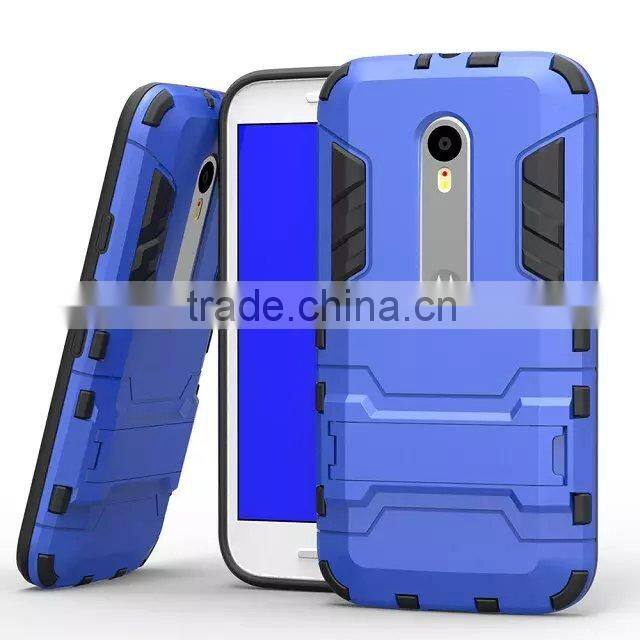 Factory Price Iron-Bear Shockproof Rugged Hybrid Stand Case Cover For Moto G3
