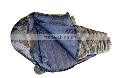 Mummy military duck down sleeping bags for 3 seasons camping