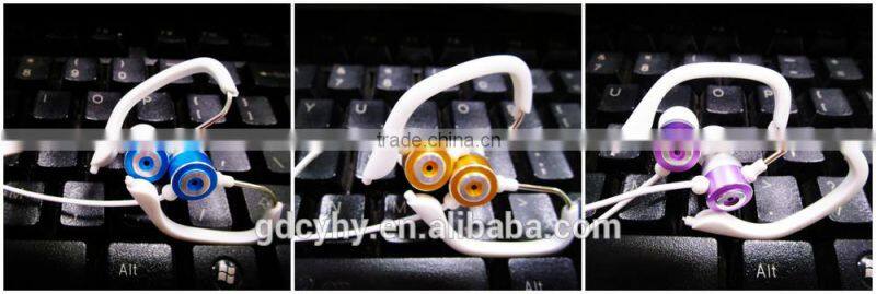 Running Sport Earphones with Metal Earhook for hot selling Headphones