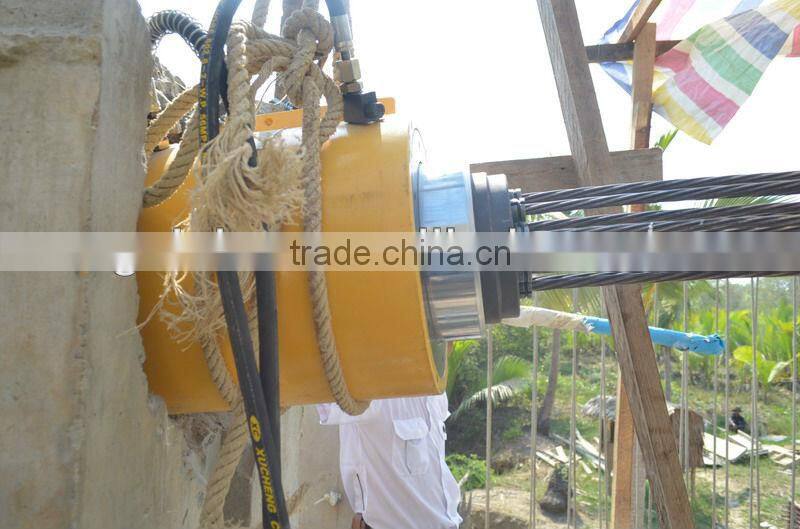 YDC2500-200 lightweight hydraulic core-through tensioning(stretching) jack