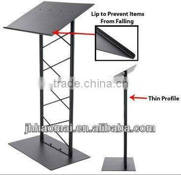 Lecture Podium Is Made Of Steel And Polished Black,steel metal podium,metal podium,modern podium