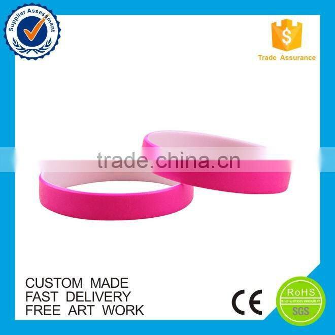 Promotional free sample rubber printing wide wristband