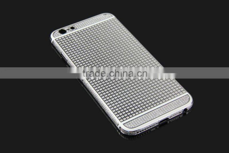 Pt plating housing for iPhone 6 Plus 6+ full crystal edition, accept customize and inlaid real diamond