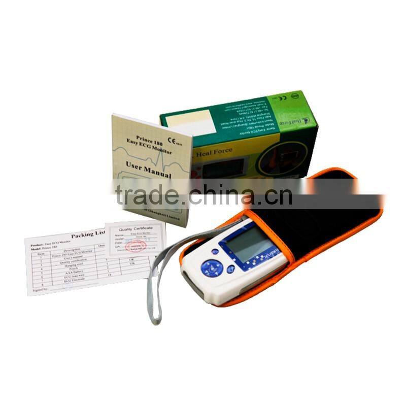 single channel ECG machine Equipments with 2.4 inch LCD screen for home use 180A