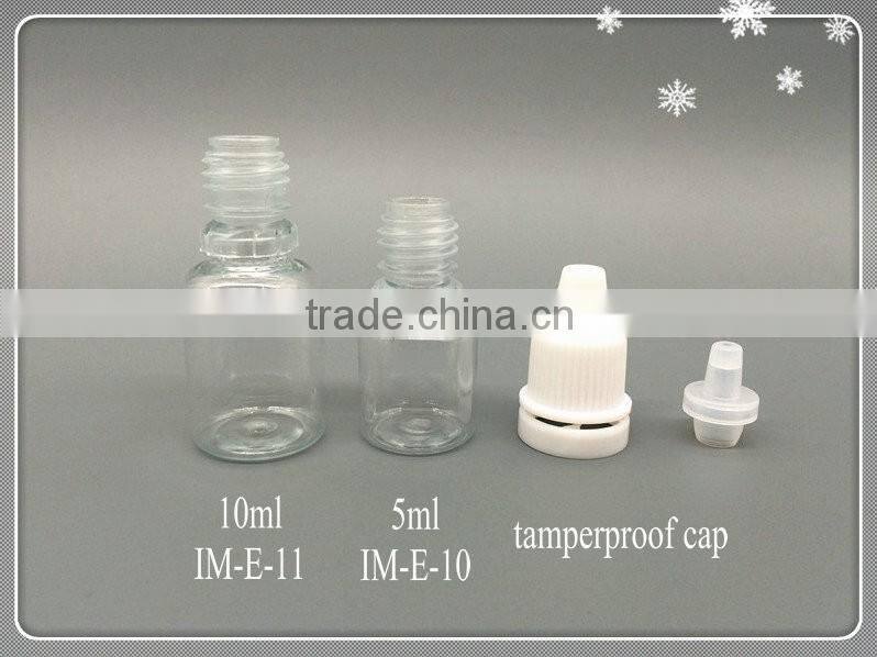 5ml LDPE dropper bottles with tamper proof cap, 5ml e-cig dropper bottles with white cap for e-cigarette oil