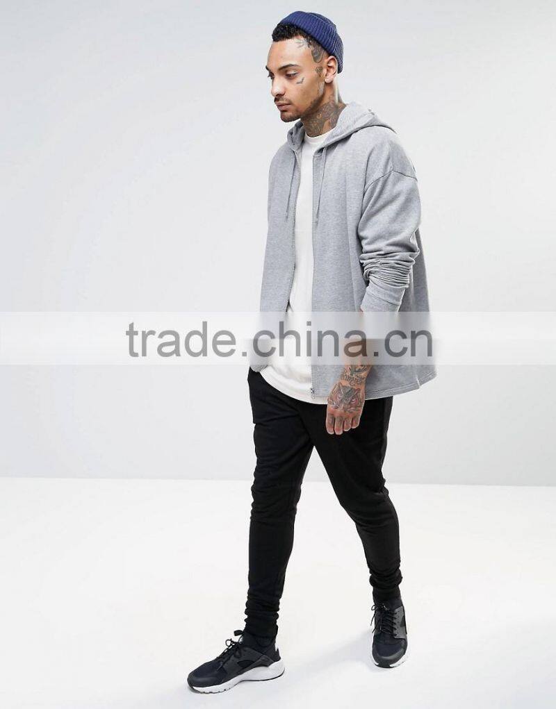 Daijun cheap wholesale with hood 100% cotton full zip plain grey oem hoodies