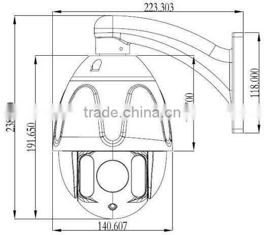 1/3" Exmor CMOS IP66 18X Optical Zoom 720P 1.3M IR IP PTZ camera