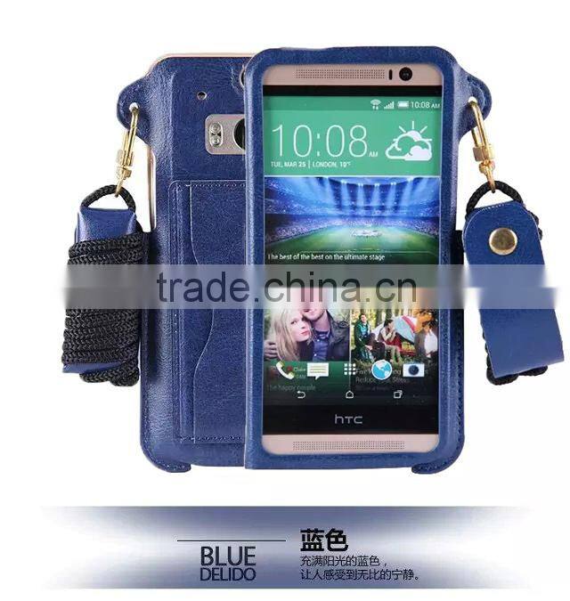 For HTC one m8 pu leather case,wallet cover mobile phone case for HTC one m8