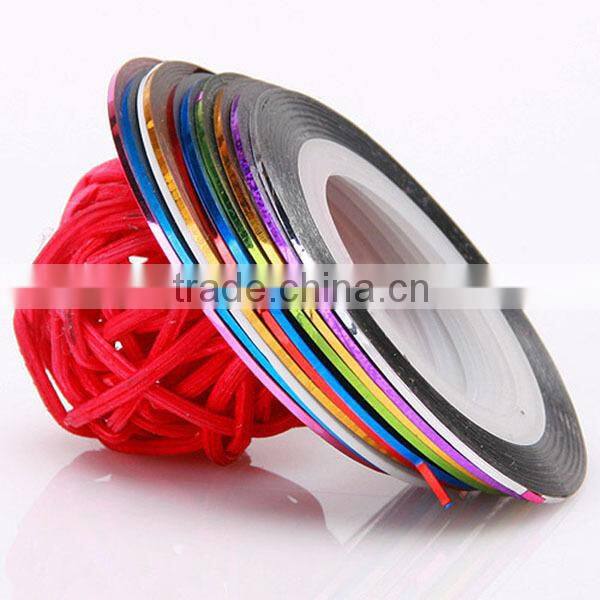 Mixed Color Rolls Glittered Striping Tape Line DIY Nail Art Tips Decoration Sticker Nail Tape