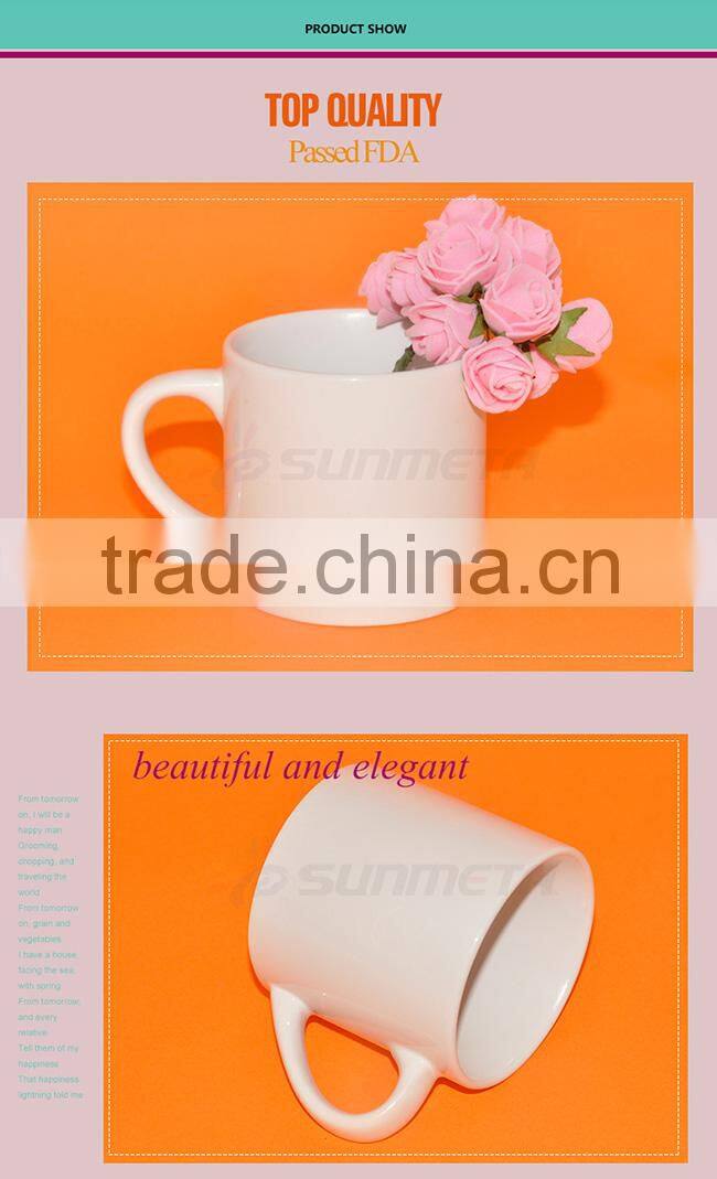 6oz Sublimation Coated White Ceramic Mugs Blanks White Blank Ceramic Mug