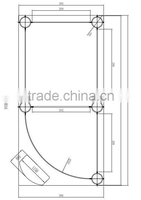Modern design 3x6 exhibition booth with OEM design