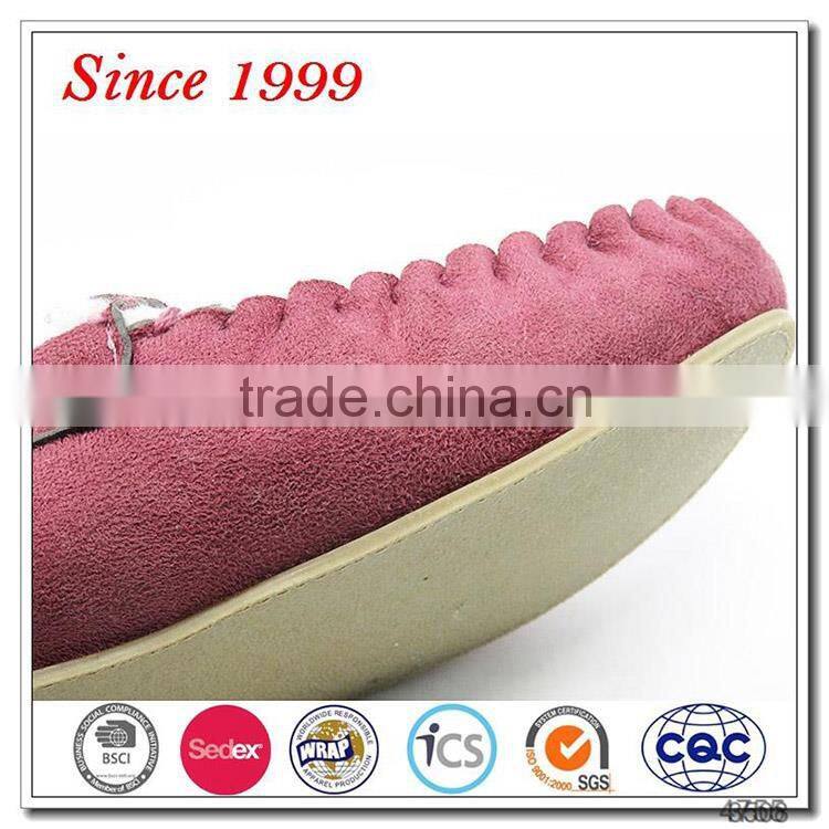 2016 red soft ladies moccasin shoes from china