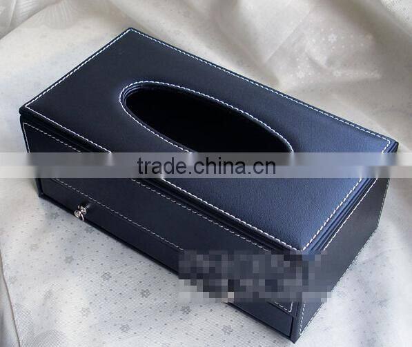 Elegant leather Hotel Supplies wooden tissue box cover