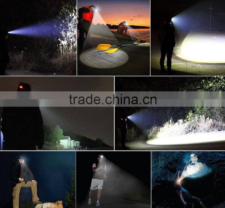 T6 aluminum zoomable 30W LED headlamp 3000 lumen rechargeable headlight for camping