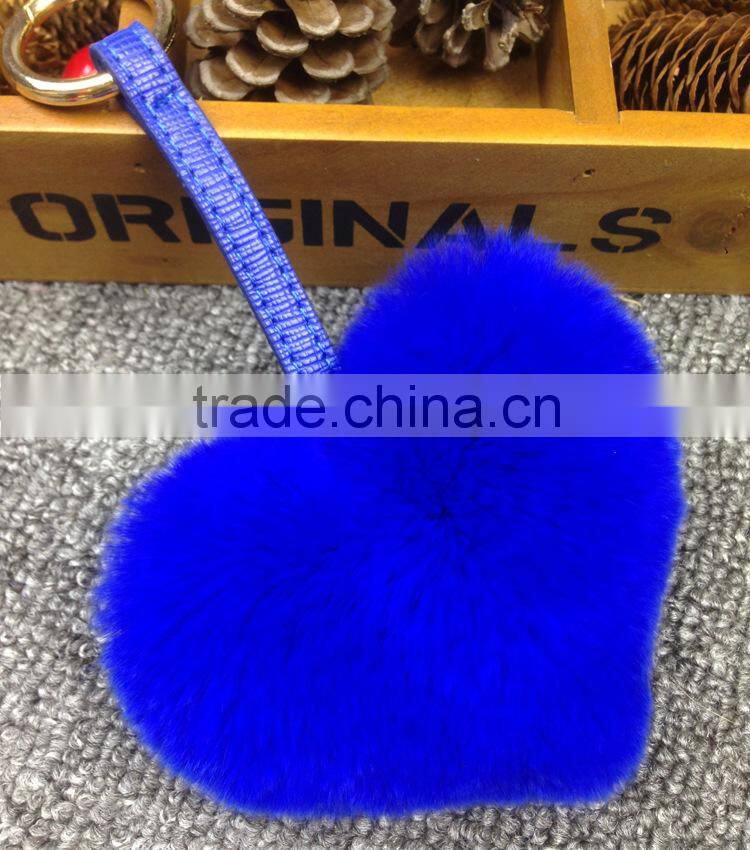 wholesale for handbag heart rabbit fur keychains