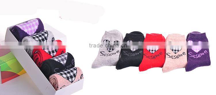 16PKSK01 winter warm multi solid colour cashmere sock
