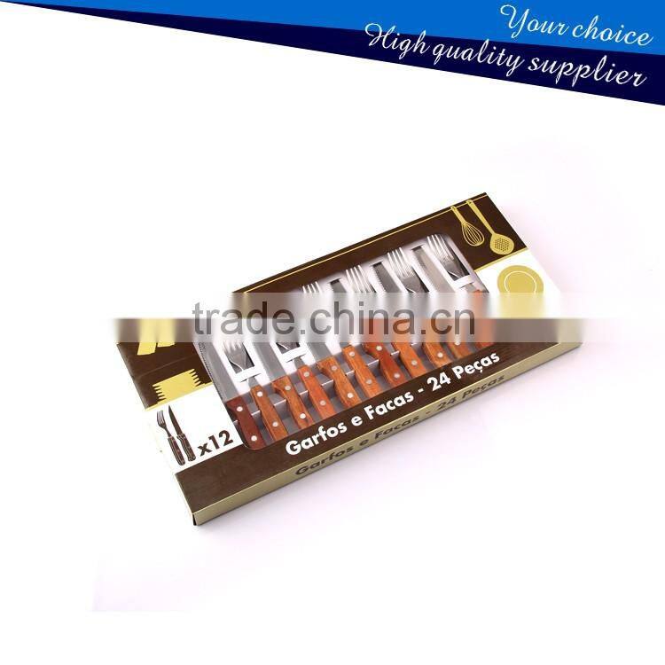 Cutlety Factory Price Stainless Steel 12pcs Steak Knife and Steak Fork Dinner Set