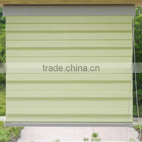Green Polyester Double Layers Rainbow Roller Blinds