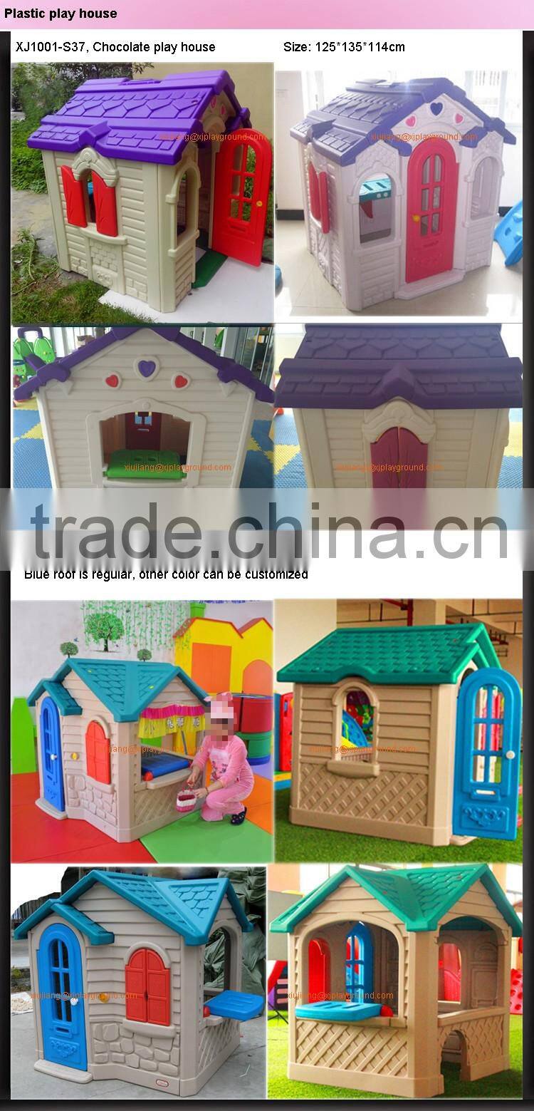 Kindergarten gymnastic systems children game center plastic play house with slide