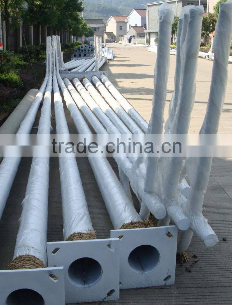 galvanized powder coated tapered garden lamp post with lamp