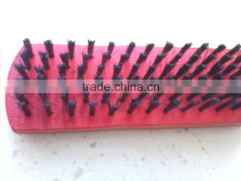 red color Maple wood made shoe brushes hot sell in Korea