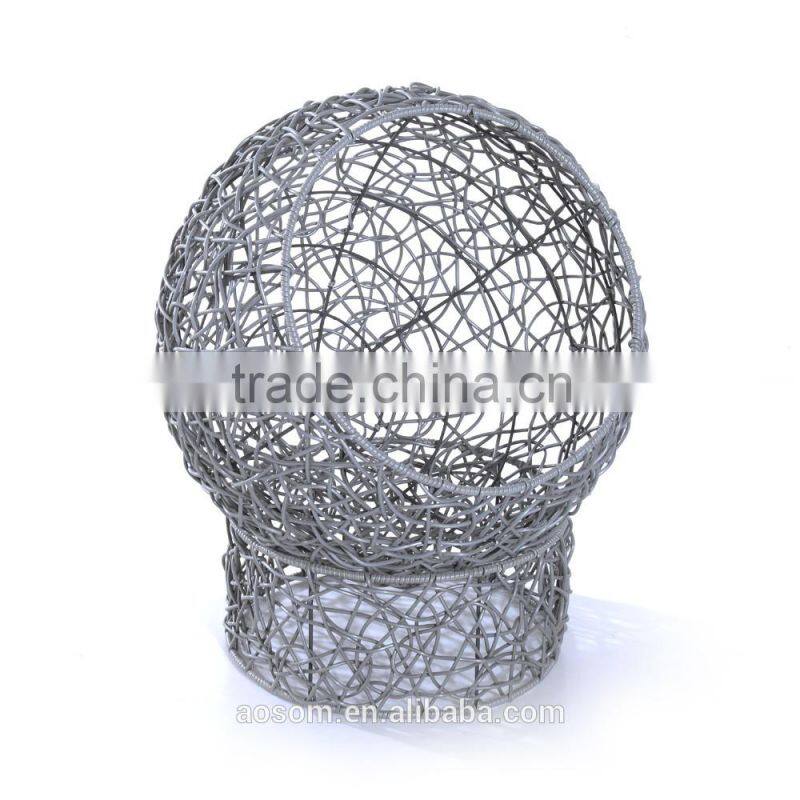 Pawhut 24" Gray/Beige Hooded Rattan Wicker Elevated Cat Bed