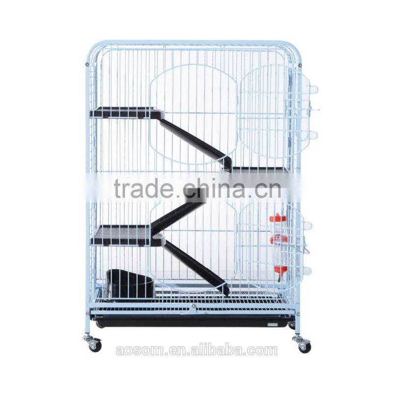 Pawhut 37" 4 Level White Indoor Metal Small Animal Cage Hutch